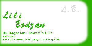 lili bodzan business card